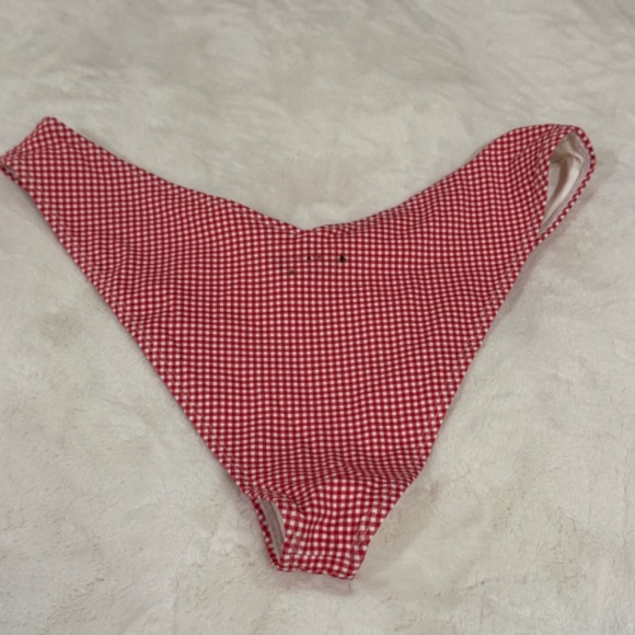 New! Frankies Bikinis Enzo Cheeky Bikini Bottom in Ladybug Gingham 31509 - Picture 8 of 13